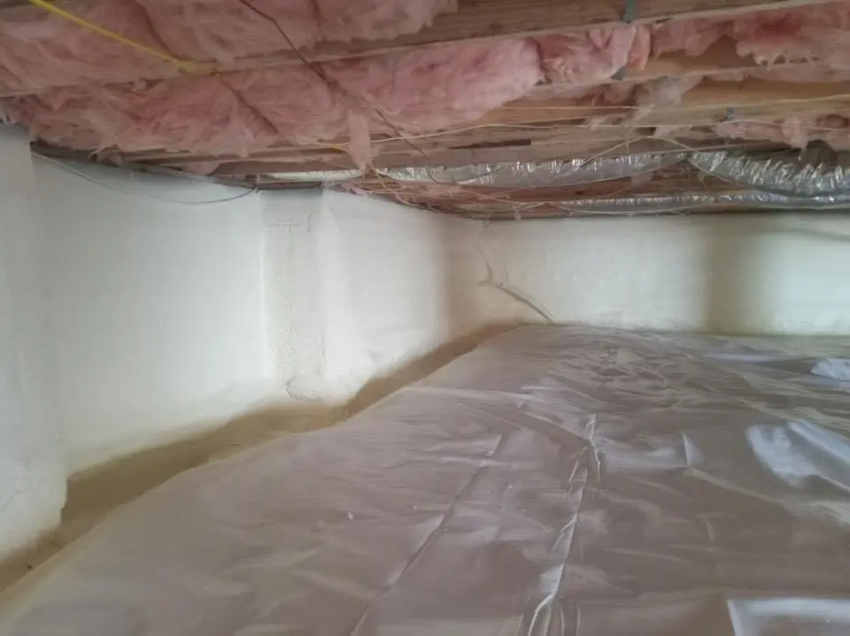 Crawl space encapsulation with closed-cell spray foam for Flat Roof Repair in Bridgeview